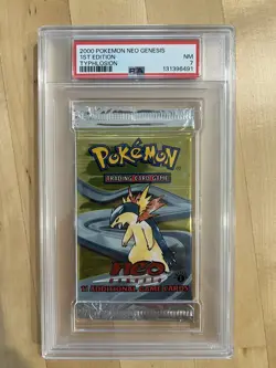 Pokemon Neo Genesis 1st Edition Booster Pack Typhlosion PSA 7 - NEW CERT - Image 1