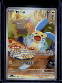 2023 Pokemon SV Paradox Rift Minun #194/182 - Image 1