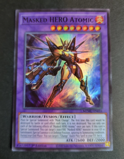 Masked HERO Atomic MZMU-EN016 Super Rare Yugioh Maze of Muertos - Image 1