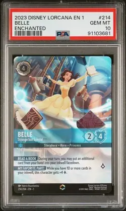 Disney Lorcana 💫 Belle Strange But Special First Chapter #214 Enchanted PSA 10 - Image 1