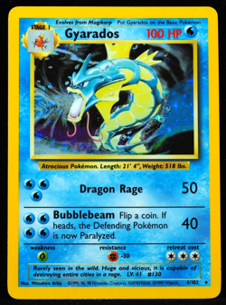 1999 Gyarados 6/102 NM Base Set Pokemon Card - Image 1