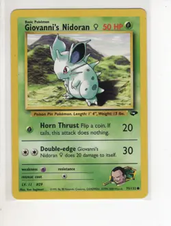 GIOVANNI'S NIDORAN GYM CHALLENGE SET POKEMON CARD 75/132 LP - Image 1