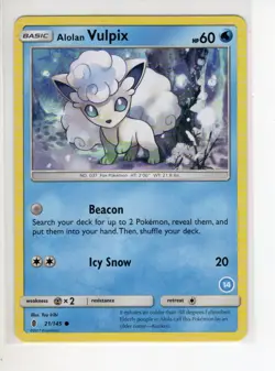 VULPIX GUARDIANS RISING SET POKEMON CARD 21/145 LP - Image 1
