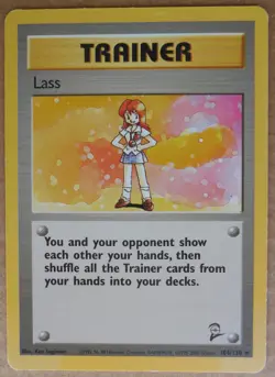 Lass 104/130 Rare Non-Holo Base 2 Set Pokemon Trainer Card LP - Image 1