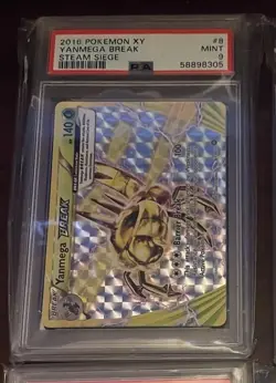 Yanmega BREAK 8/114 Holo Steam Siege Pokemon Card PSA 9 Mint - Image 1