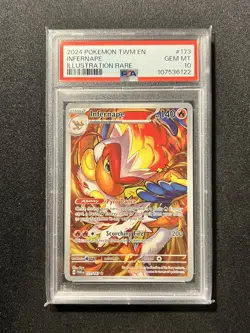 ◓Infernape 173/167 Twilight Masquerade - Pokemon Holo Illustration Rare PSA 10◓ - Image 1
