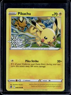2022 Pokemon SWSH Silver Tempest Pikachu Promos Holo #049/195 - Image 1