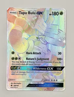Pokemon TCG Tapu Bulu GX Rainbow Secret Rare 149/147 Burning Shadows Near Mint - Image 1