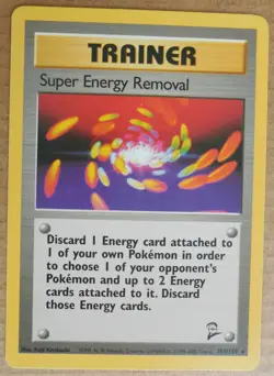 Super Energy Removal 108/130 Rare Non-Holo Base 2 Set Pokemon Trainer NM/LP - Image 1