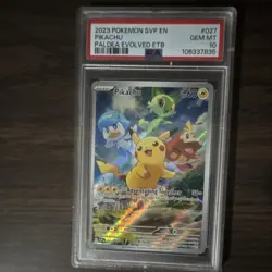 Pokemon Pikachu 027 SV Scarlet & Violet Promo Holo PSA 10 2023 English - Image 3