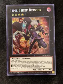 Yugioh Time Thief Redoer MP20-EN040 Secret Rare 1st Ed NM - Image 1