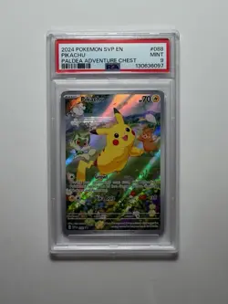 PSA 9 Pikachu Black Star Promo 88 Paldea Adventures Chest Pokemon Card MINT - Image 1