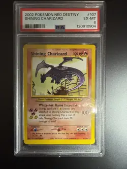 2002 Pokemon Neo Destiny Shining Charizard Holo Card PSA 6 107/105 - Image 1