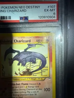 2002 Pokemon Neo Destiny Shining Charizard Holo Card PSA 6 107/105 - Image 4