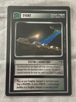 Star Trek CCG 1E Deep Space Nine SYSTEM 5 DISRUPTORS Rare Card NEVER PLAYED - Image 1