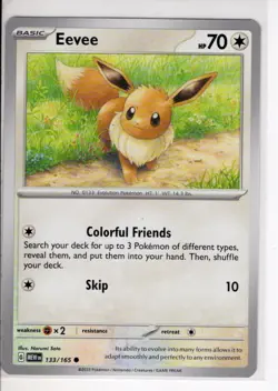 EEVEE SCARLET VIOLET 151 SET POKEMON CARD 133/165 VG - Image 1