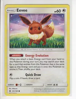 EEVEE SUN & MOON SET POKEMON CARD 101/149 LP - Image 1