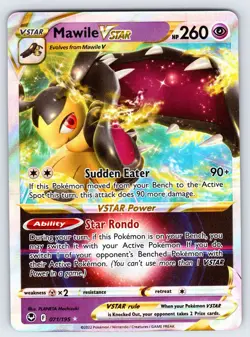 Mawile VSTAR 071/195 2022 Silver Tempest Pokemon Card TCG Ultra Rare Full Art Nm - Image 1