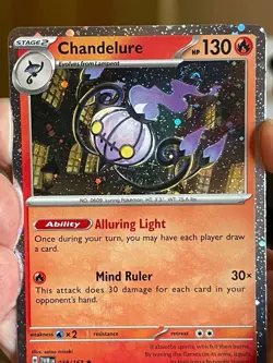 POKEMON CHANDELURE 038/167 RARE COSMOS HOLO WITH SWIRL TWILIGHT MASQUERADE NM - Image 1
