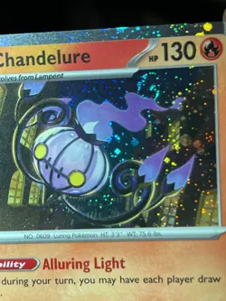 POKEMON CHANDELURE 038/167 RARE COSMOS HOLO WITH SWIRL TWILIGHT MASQUERADE NM - Image 4