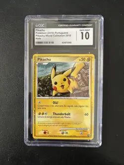 2010 Pokemon Pikachu World Collection Portuguese Holo CGC 10 Gem Mint PW Promo - Image 1