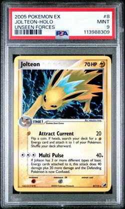 Jolteon Unseen Forces Holo #8 Psa 9 2005 Pokemon Ex Vintage 8/115 LOW POP 177 - Image 1
