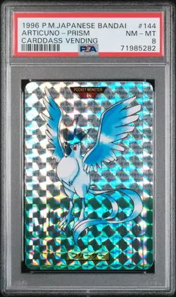 Articuno Prism 144 Bandai Carddass Vending Pokemon Japanese PSA 8 - Image 1