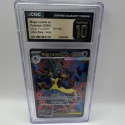 Pokemon Mega Lucario ex Ultra Rare Holo CGC Pristine 10 Me01 160/132 - Image 1