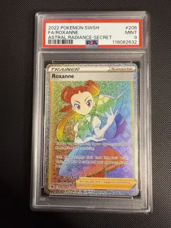 2022 Pokemon Roxanne Trainer Rainbow Secret #189 Astral Radiance Graded PSA 9 - Image 1