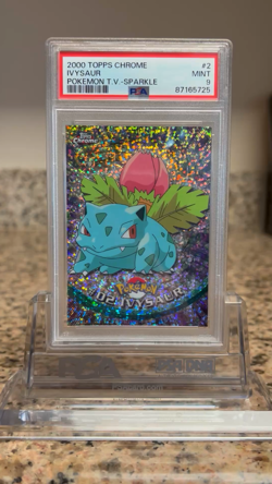 Ivysaur Topps Chrome Sparkle #2 Pokemon PSA 9 MINT Clean Slab - Image 2