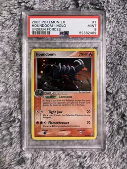 Houndoom 7/115 EX UNSEEN FORCES Holo Rare Graded Pokemon Card - PSA 9 - Image 1