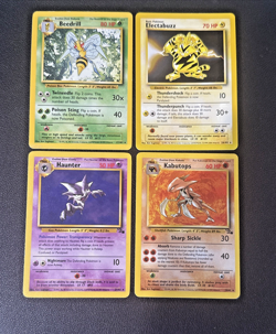 Vintage Pokemon 4 Card Lot Non-Holo Rares Base &Fossil Set Cards - LP/MP - Image 2