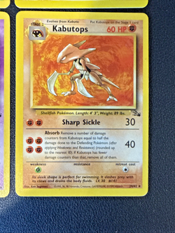 Vintage Pokemon 4 Card Lot Non-Holo Rares Base &Fossil Set Cards - LP/MP - Image 5