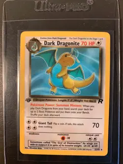 Dark Dragonite Team Rocket Set 22/82 1st Edition Pokemon TCG Card - Vintage - Image 1