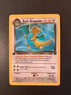 Dark Dragonite Team Rocket Set 22/82 1st Edition Pokemon TCG Card - Vintage - Image 2