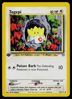Pokemon Card - Togepi Neo Genesis 51/111 Uncommon 1st Edition - Image 1