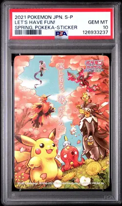 PSA 10 Graded Pokemon Let's Have Fun! Spring, Pokeka-sticker S Promo Japanese - Image 1