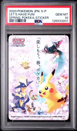 PSA 10 Graded Pokemon Let's Have Fun! Spring, Pokeka-sticker S Promo Japanese - Image 1
