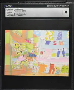 2000 CGC 9 Graded Pokemon Pokemon Laundry Day Pokemon Crystal Pre-order - Image 1
