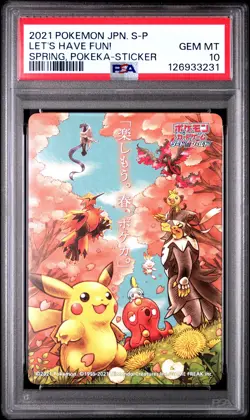 PSA 10 Graded Pokemon Let's Have Fun! Spring, Pokeka-sticker S Promo Japanese - Image 1