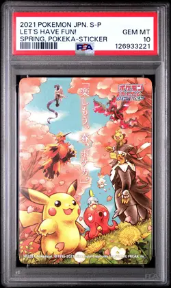 PSA 10 Graded Pokemon Let's Have Fun! Spring, Pokeka-sticker S Promo Japanese - Image 1