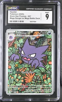 2025 CGC 9 Graded Pokemon Haunter 027 Mega Gengar EX Mega Battle Deck - Image 1