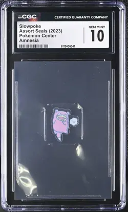 2023 CGC 10 Graded Pokemon Slowpoke Amnesia Assort Seals Sticker - Image 1