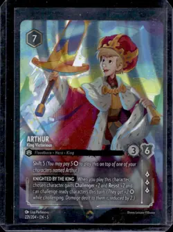 2024 Disney Lorcana TCG: Shimmering Skies Arthur King Victorious Foil #221 - Image 1