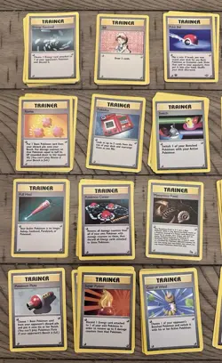 Vintage Pokemon Card Lot (103) Original Base Set Trainer Cards Many Doubles! - Image 2