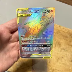 Reshiram & Charizard GX TAG TEAM Full Art Holo 217/214 Pokemon TCG Card - Image 1