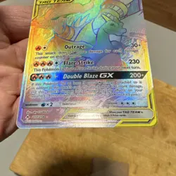 Reshiram & Charizard GX TAG TEAM Full Art Holo 217/214 Pokemon TCG Card - Image 3
