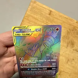 Reshiram & Charizard GX TAG TEAM Full Art Holo 217/214 Pokemon TCG Card - Image 4