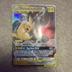 Pokemon Pikachu & Zekrom GX TAG TEAM Ultra Rare Holo Card 33/181 240 HP English - Image 1