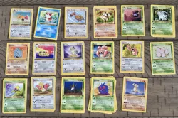 Vintage Pokemon Card Lot (34) Original Base Set First Editions Multiple Doubles! - Image 1